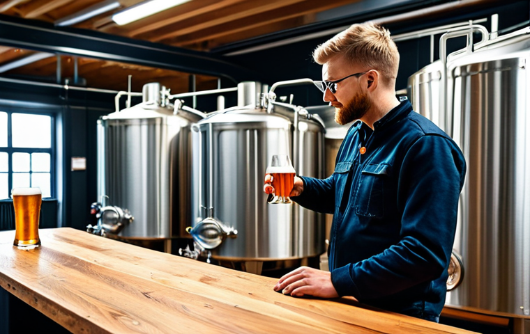 덴마크의 와이너리 및 맥주 양조장 투어 - Danish Vineyard Scene**

A small, family-owned vineyard in Denmark, late afternoon sun, rows of Sola...